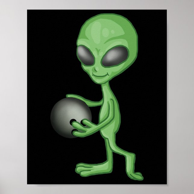 Póster Alien Bowling Funny Bowler (Frente)