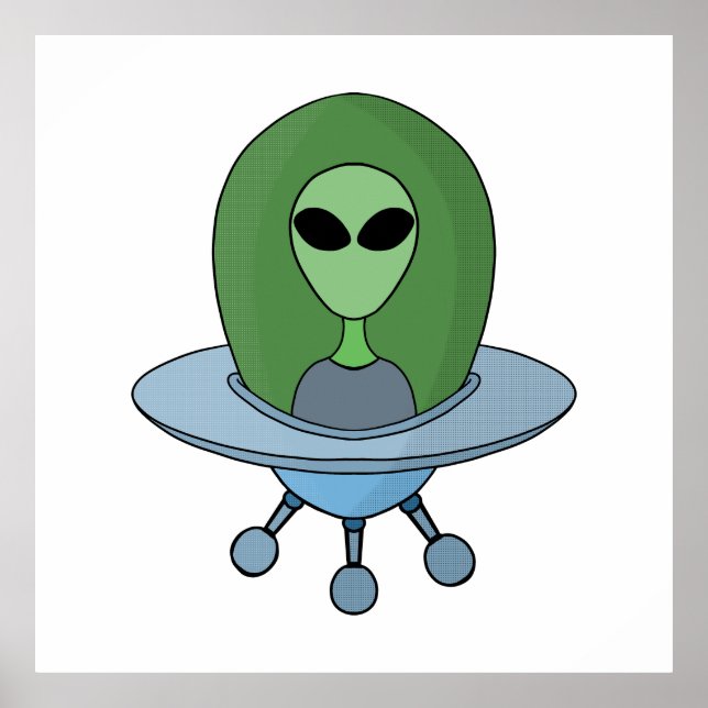 Póster Alien en su pequeña nave espacial (Frente)