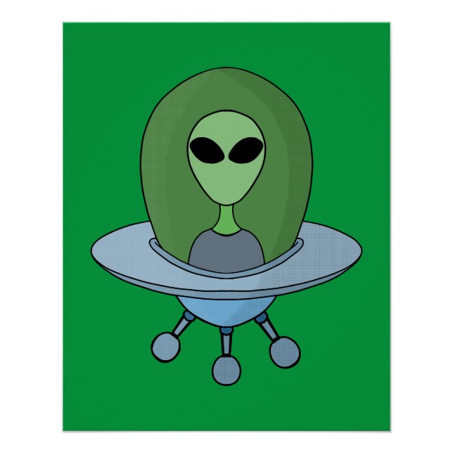 Póster Alien en su pequeña nave espacial (Anverso)