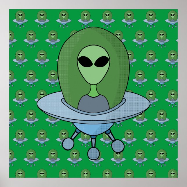Póster Alien en su pequeña nave espacial (Frente)