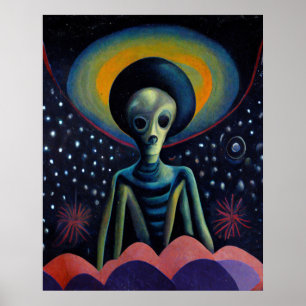 Póster Alien estilo de los años 1940 con un Halo