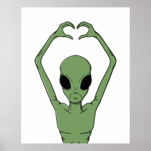 Póster Alien Heart Pose