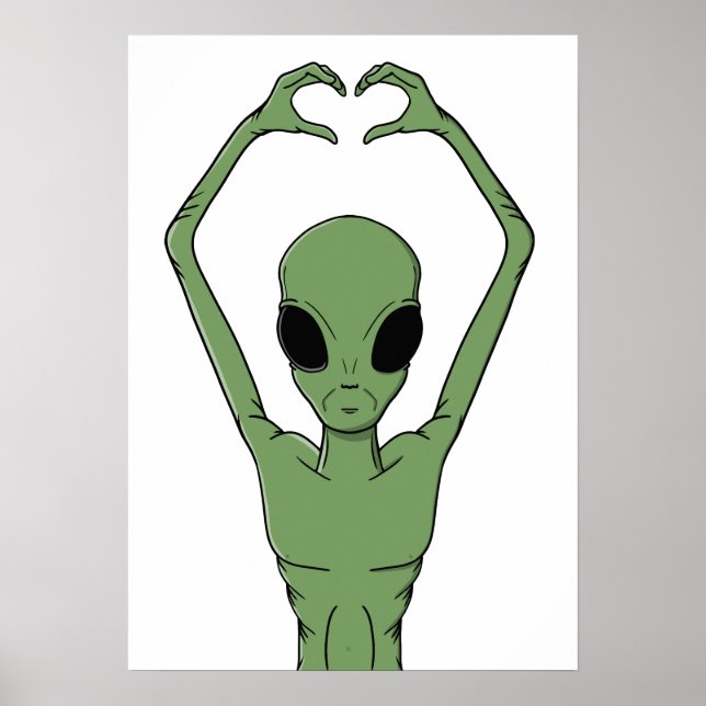 Póster Alien Heart Pose (Frente)