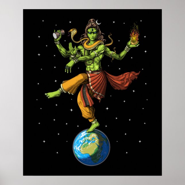 Póster Alien Hindu Lord Shiva (Frente)