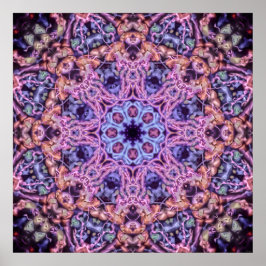 Póster Alien Kaleidoscopic Mandala morado intrincado