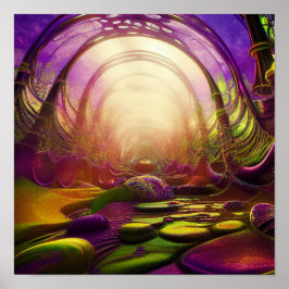 Póster Alien Landscape Lucid Dreaming Tunnel Psychedelic