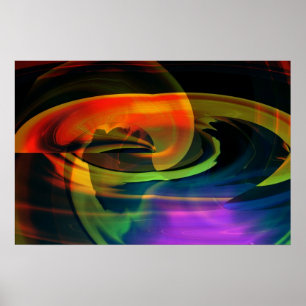 Póster Alien Landscape Rainbow Abstract Poster
