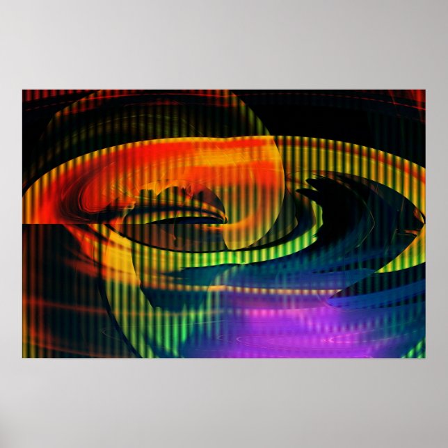 Póster Alien Landscape Rainbow Abstract Poster (Frente)
