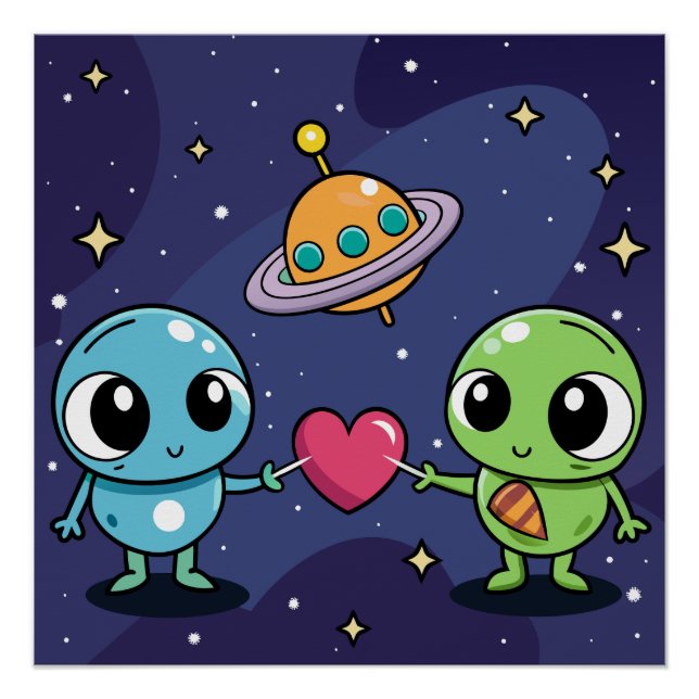 Póster Alien Love Buddies (Anverso)