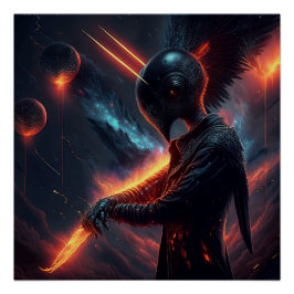 Póster Alien Manipulando la viga de fuego