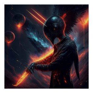 Póster Alien Manipulando la viga de fuego