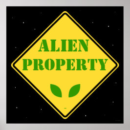 Póster Alien Property Road Rótulo