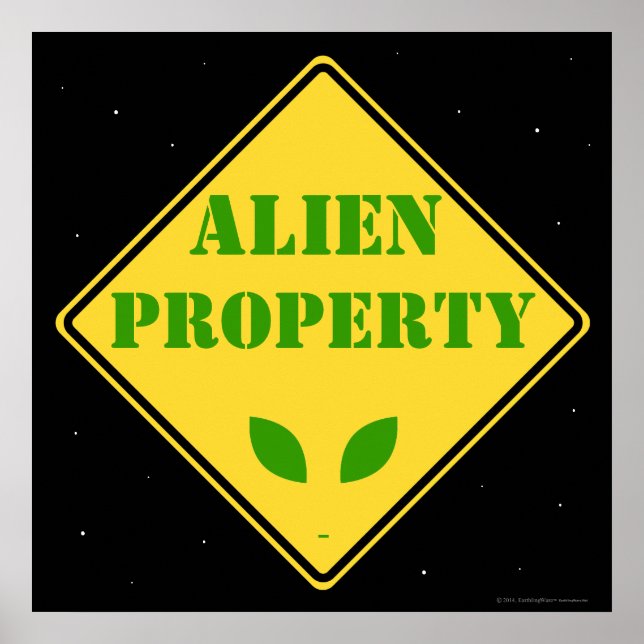 Póster Alien Property Road Rótulo (Frente)