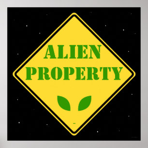 Póster Alien Property Road Rótulo