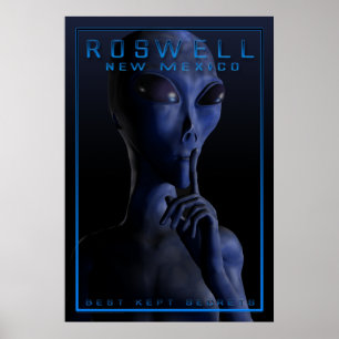 Póster Alien, ser, OVNI, Roswell, misterio, encuentro, ab