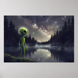 Póster Alien Stargazer - Poster del lago cósmico
