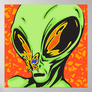 Póster Alien y mariposa
