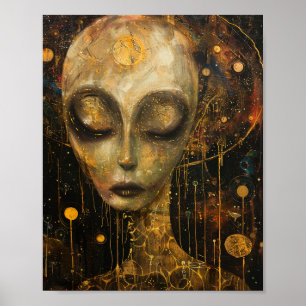 Póster Alienígena al estilo Klimt
