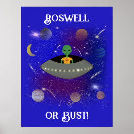 Póster Alienígena en una nave espacial con camiseta de Nu