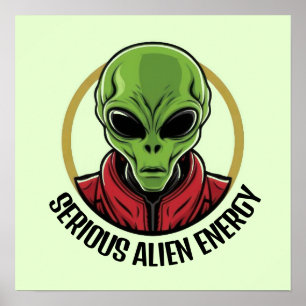 Póster Alienígena Verde