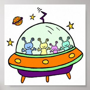 Póster Alienígenas amistosos
