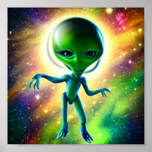 Alienita pequeña perdida en el espacio