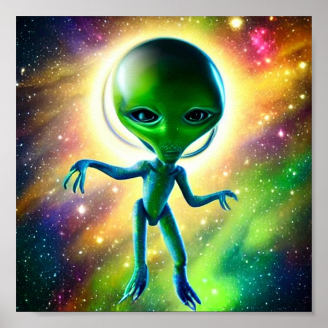 Póster Alienita pequeña perdida en el espacio (Frente)