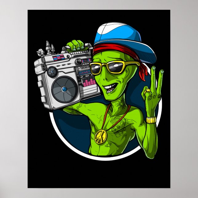 Póster Aliens Boombox Music Fiesta (Frente)