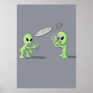 Póster Aliens Frisbee UFO Poster del engaño