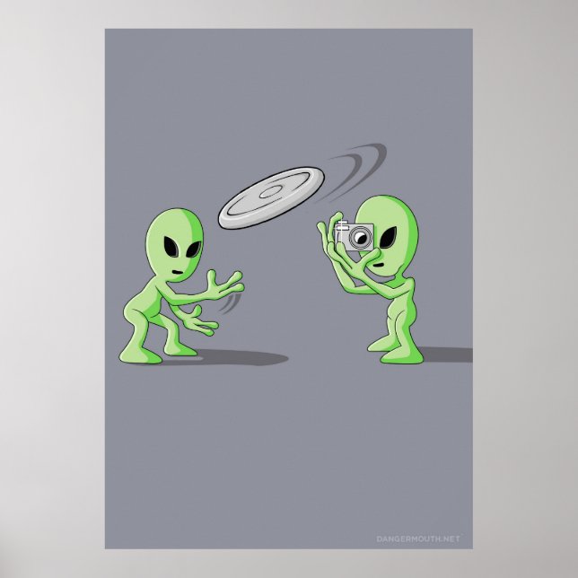 Póster Aliens Frisbee UFO Poster del engaño (Frente)