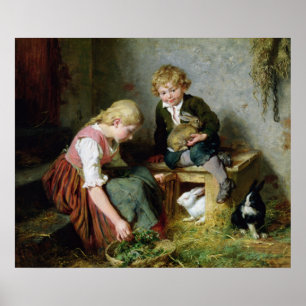 Póster Alimentación de los conejos