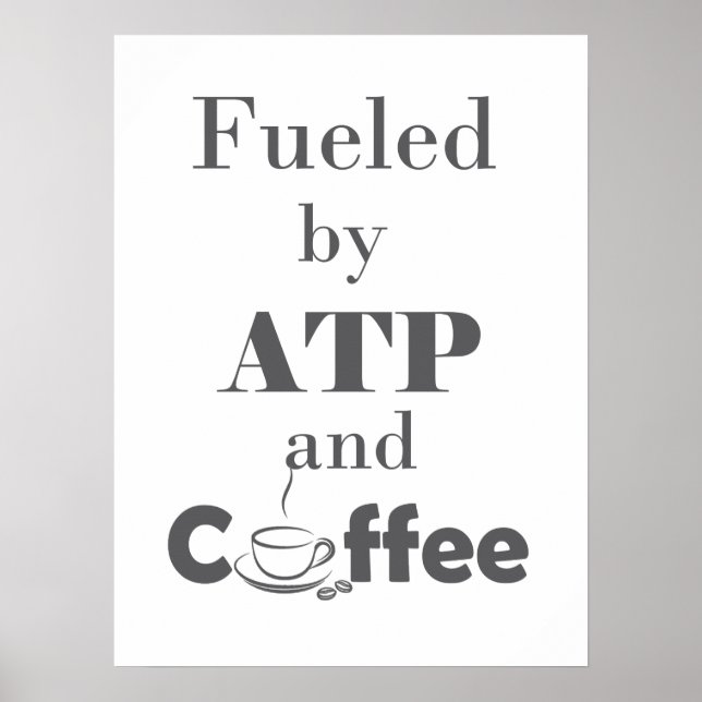 Póster Alimentado por ATP y Café (Frente)