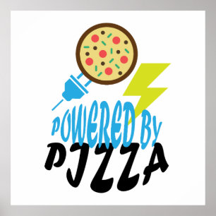 Póster Alimentado por Pizza – Diseño Divertido para Amant