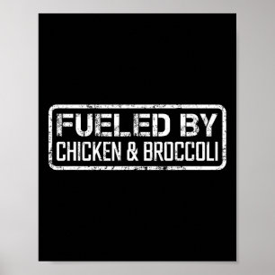 Póster Alimentado por pollo y brócoli - divertido culturi