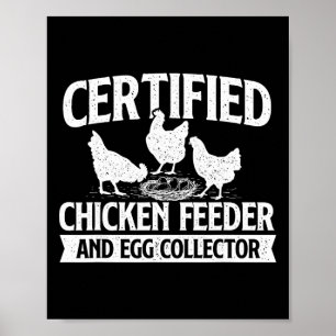 Póster Alimentador de pollos certificado y recolector de 