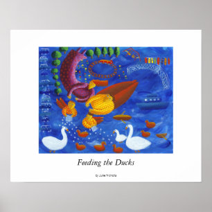 Póster Alimentando a los patos