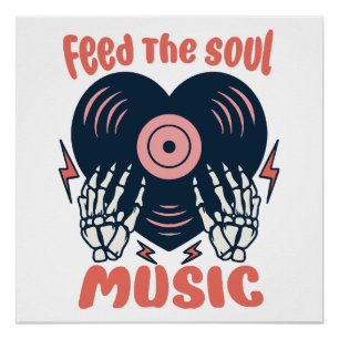 Póster alimentar la música del alma