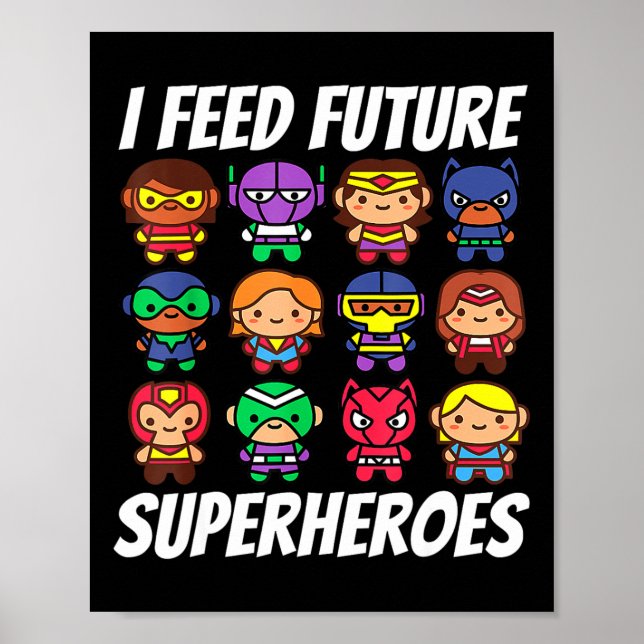 Póster Alimento a futuros superhéroes escolares Lunch Lad (Frente)