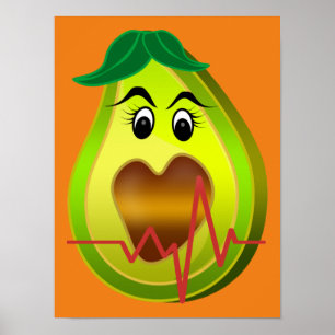 Póster alimento amigo del corazón de aguacate