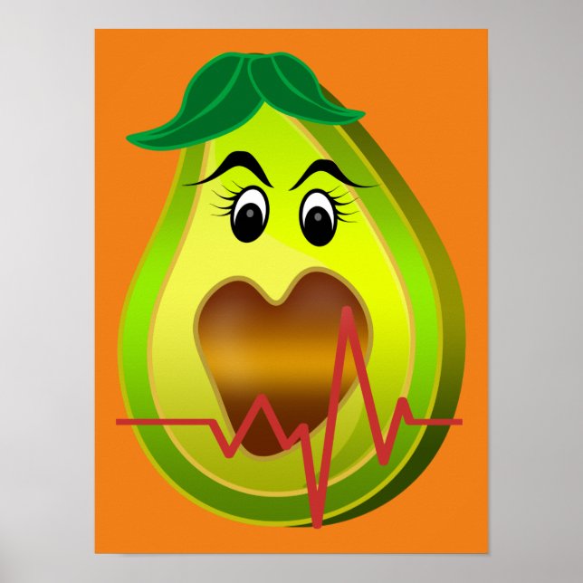 Póster alimento amigo del corazón de aguacate (Frente)