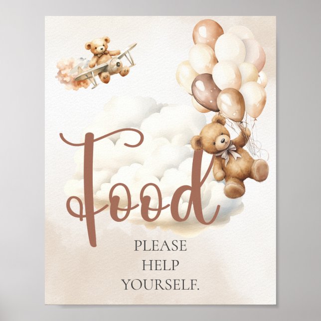 Póster ALIMENTOS DE Rótulo DE Baby Shower TE AYUDAN A Bea (Frente)