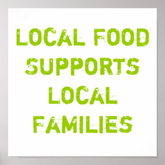 Póster Alimentos locales ayudan a familias locales