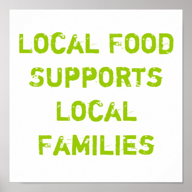 Póster Alimentos locales ayudan a familias locales (Frente)