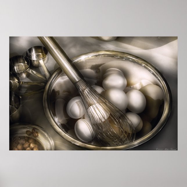 Póster Alimentos - Mezcla los huevos (Frente)