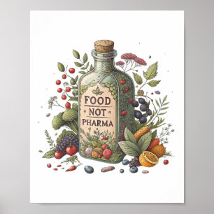 Póster Alimentos No Pharma Nutrición Orgánica Natural