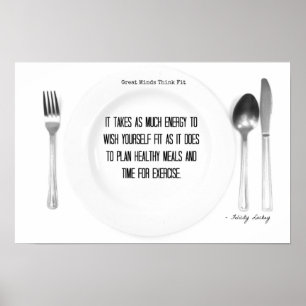 Póster Alimentos para el pensamiento: ¡Motivación de la a