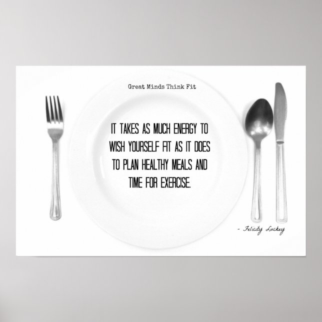 Póster Alimentos para el pensamiento: ¡Motivación de la a (Frente)