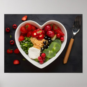 Póster Alimentos para la salud de la dieta del intestino 