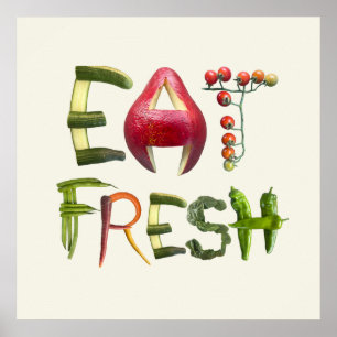 Póster Alimentos saludables - Comer fresco