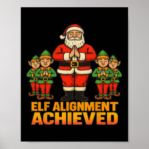 Póster Alineación de Elfos Lograda Yoga Santa y Elfos Cri